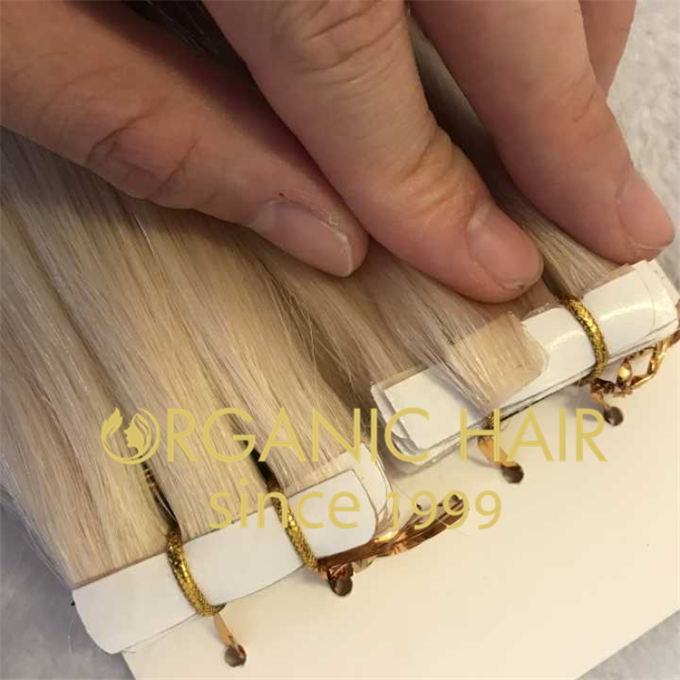 Blonde #60 color invisible tape in hair extensions H57